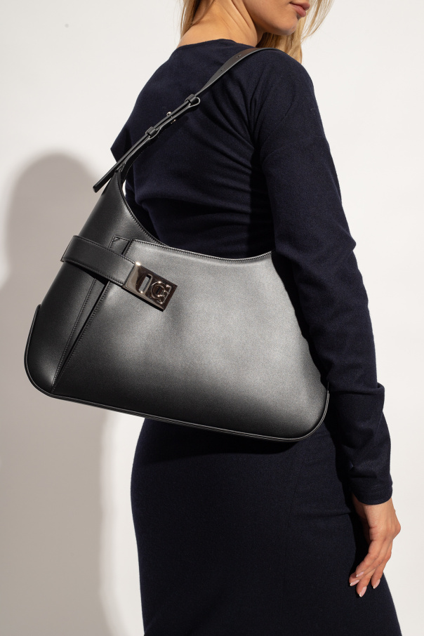 Black 'Arch' shoulder bag FERRAGAMO - SchaferandweinerShops